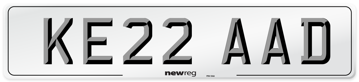KE22 AAD Number Plate from New Reg